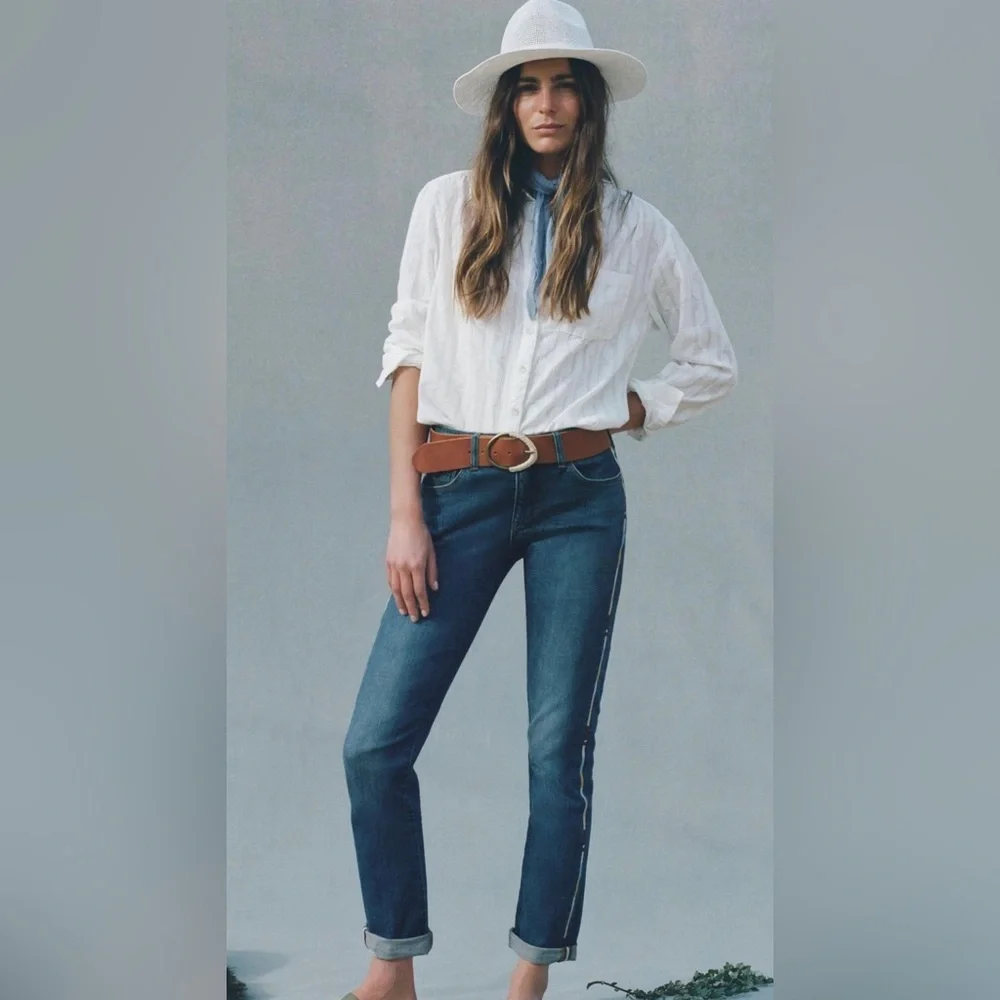 Anthropologie Pilcro And The Letterpress Slim Boyfriend Crop Jeans Size 30 - Picture 15 of 15